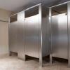 Bathroom Partitions - Stainless Steel-Floor Mounted Overhead